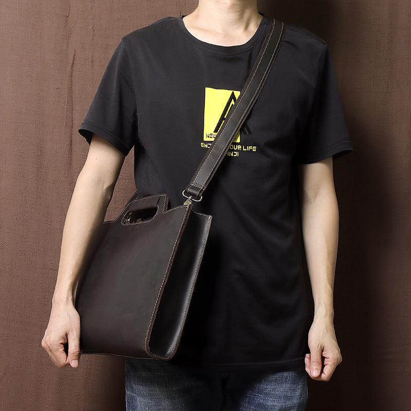 Dark Brown Leather Briefcase Bag