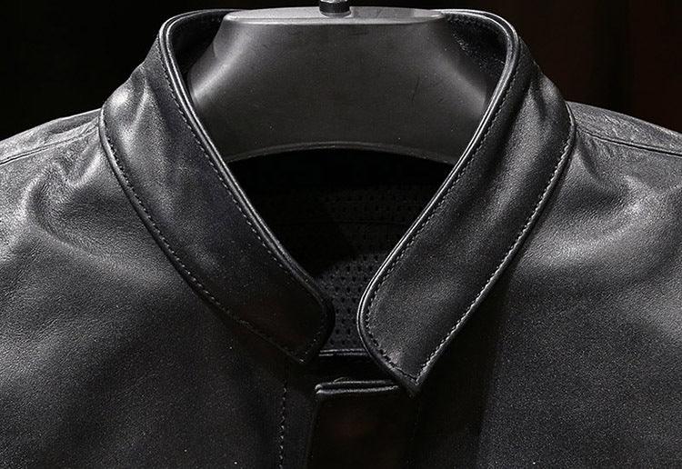 Genuine Leather Men Vest for Bikers Motorcycle Riding Vest
