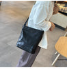 Soft Leather Shoulder Crossbody Bucket Bag