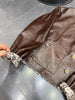Women Leather Bomber Jacket Oil Waxed