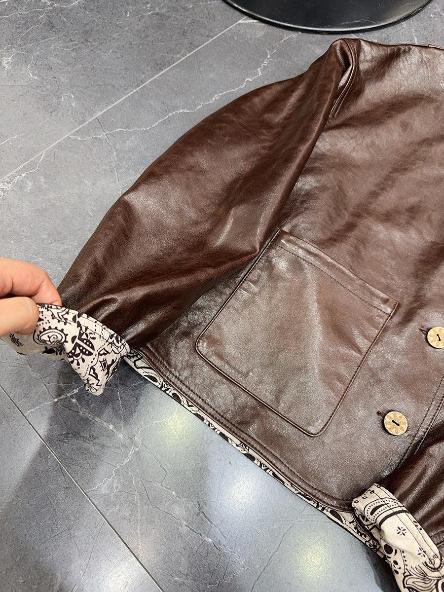 Women Leather Bomber Jacket Oil Waxed