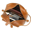 Men’s Genuine Leather Toiletry Bag with Front Zipper Pocket
