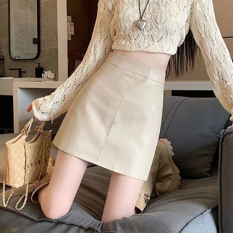 High Waist Faux Leather Mini Skirt