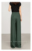 Wide leg trousers women with soft green drape