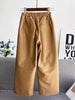 Women High Waisted Genuine Leather Straight Leg Pants