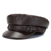 Genuine leather men cap with adjustable band