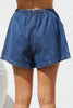 Women’s Denim Two Piece Short Sleeve Shirt and Shorts Set