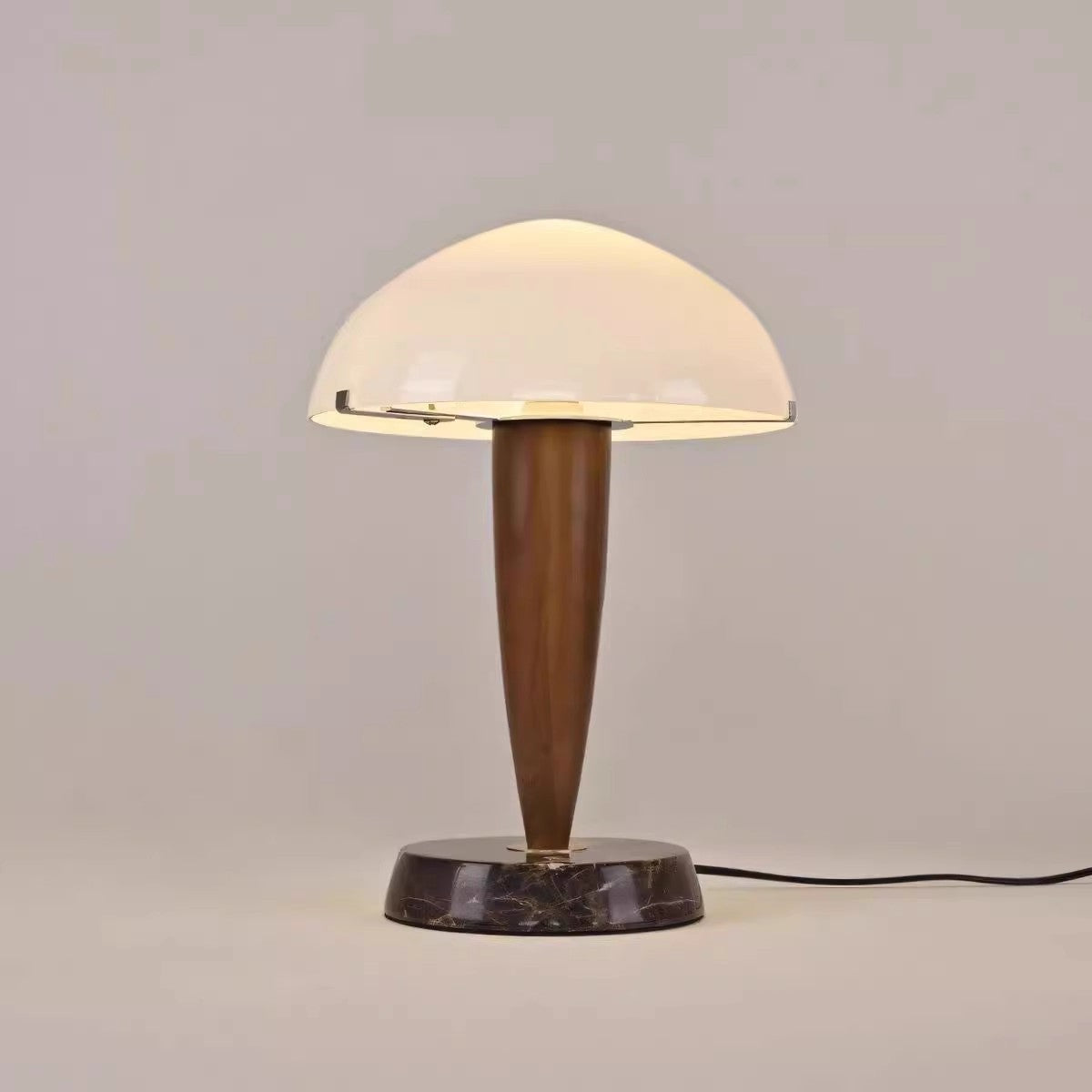 Danish Walnut Marble Glass Table Lamp Nordic Designer