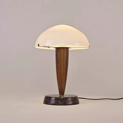 Danish Walnut Marble Glass Table Lamp Nordic Designer