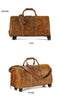 Genuine Leather Trolley Travel Bag Rolling Duffel