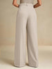 Women's Straight-Leg Beige Trousers