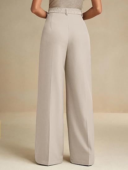 Women's Straight-Leg Beige Trousers