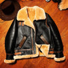 Genuine Shearling Bomber Aviator Jacket Mens