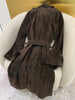 Women’s Brown Suede Double-Breasted Trench Coat with Belt