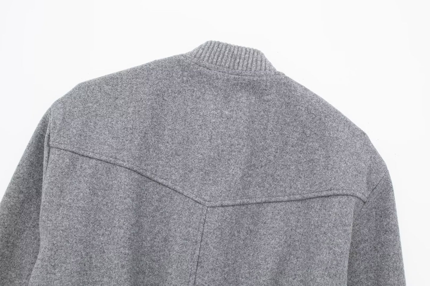 Women Loose Wool Bomber Pilot Jacket