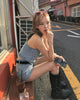 women sleeveless denim cropped vest casual