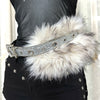 Faux fur diamond waist belt women y2k rhinestone punk style