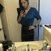 Black Faux Leather Pencil Skirt with Back Zipper