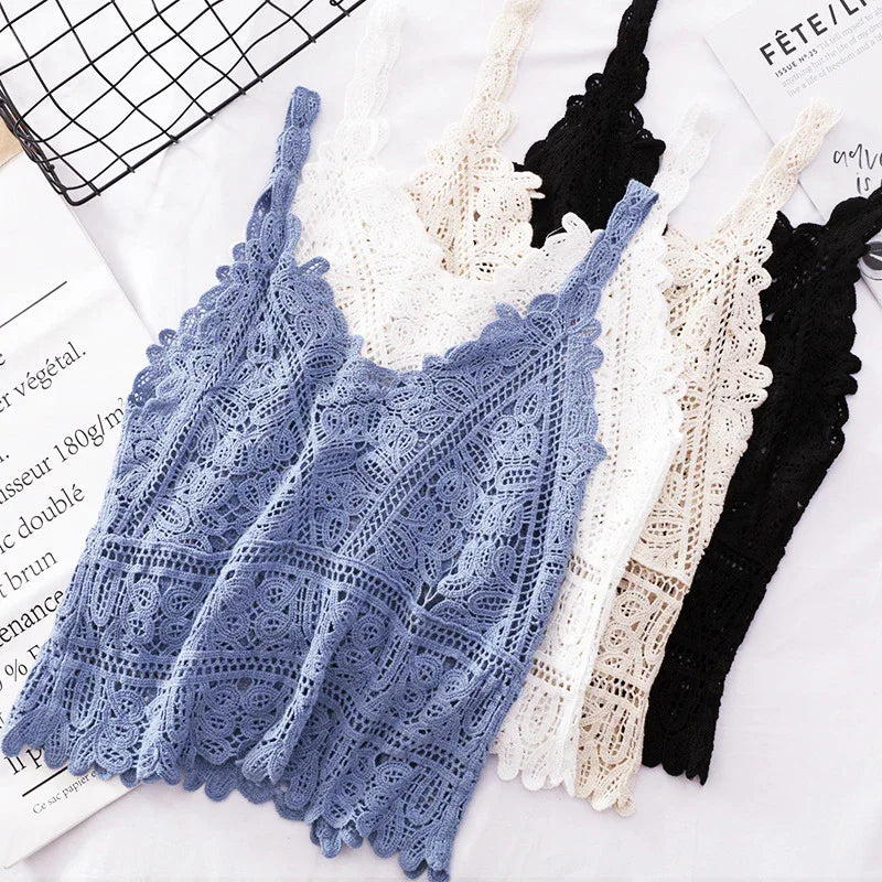 Crochet lace openwork camisole vest top