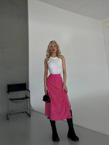 Split Thigh Maxi Skirt Beach Outfit