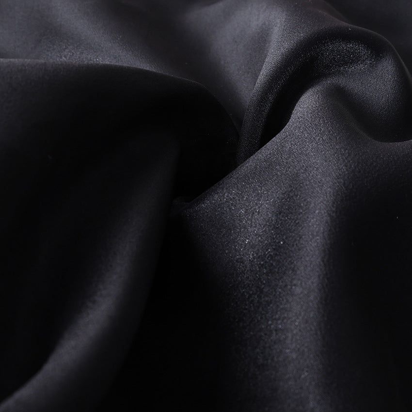 High Waist Sheer Overlay Long Office Skirt