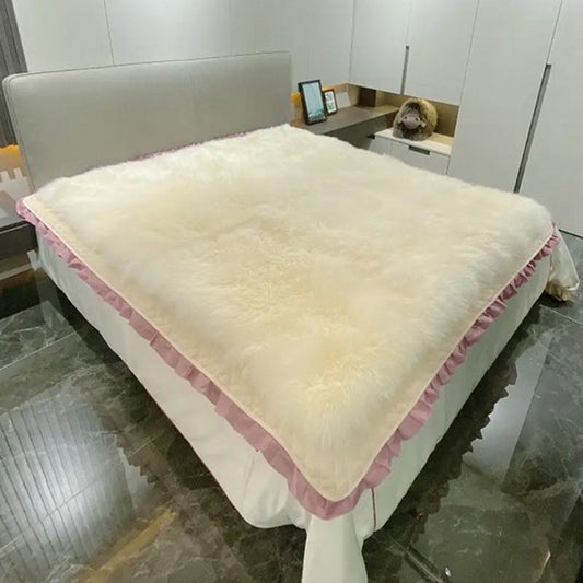 Genuine Sheepskin Bed Pad in Ivory for Single and Double Beds