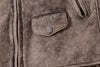 Men Tumbled Cowhide Leather Jacket