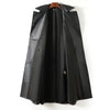 Women Leather Trench Coat Double-Breasted Long Belted