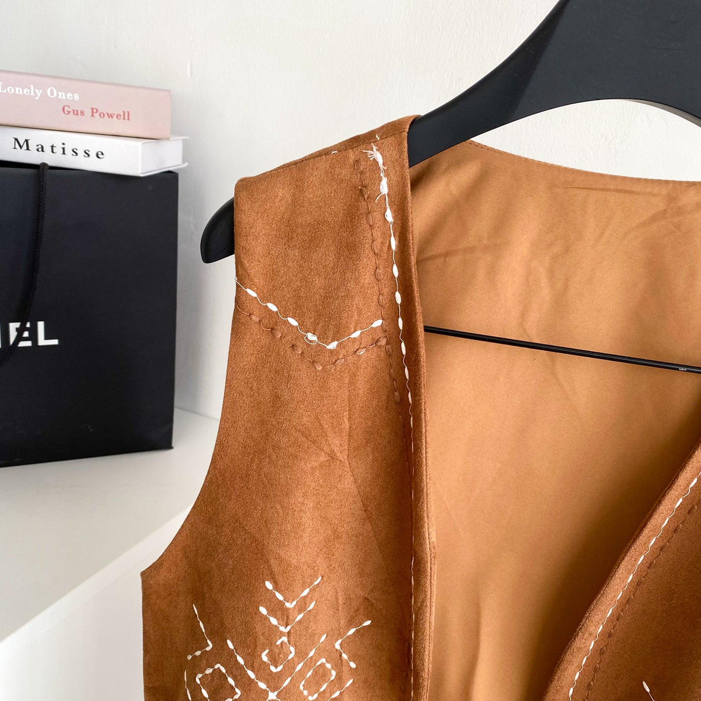 Women’s Bohemian Embroidered Fringe Suede Vest