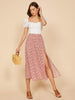 petite bohemian split leg skirt