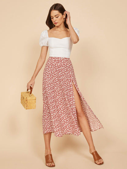 petite bohemian split leg skirt