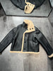 Women’s Short Shearling Two-Sided Leather Jacket Real Fur