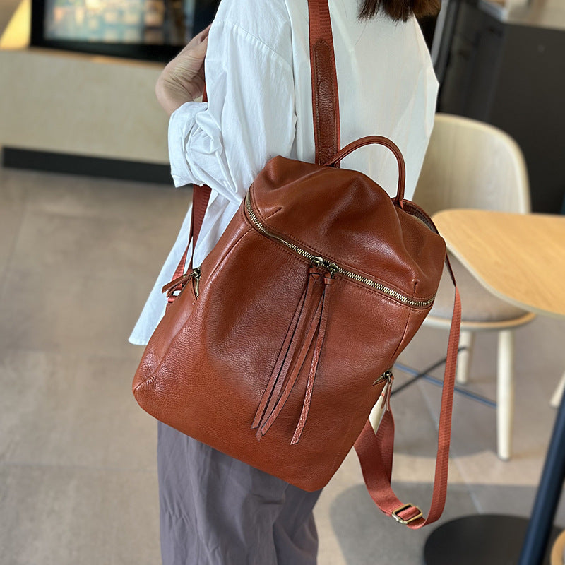 Leather Backpack for Women Laptop Bag Commuter Shoulder
