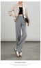 High-waisted casual pants for women with straight drape