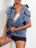 oversized sleeveless denim vest
