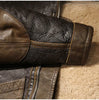 Men Shearling Bomber Leather Jacket With Wool Lining