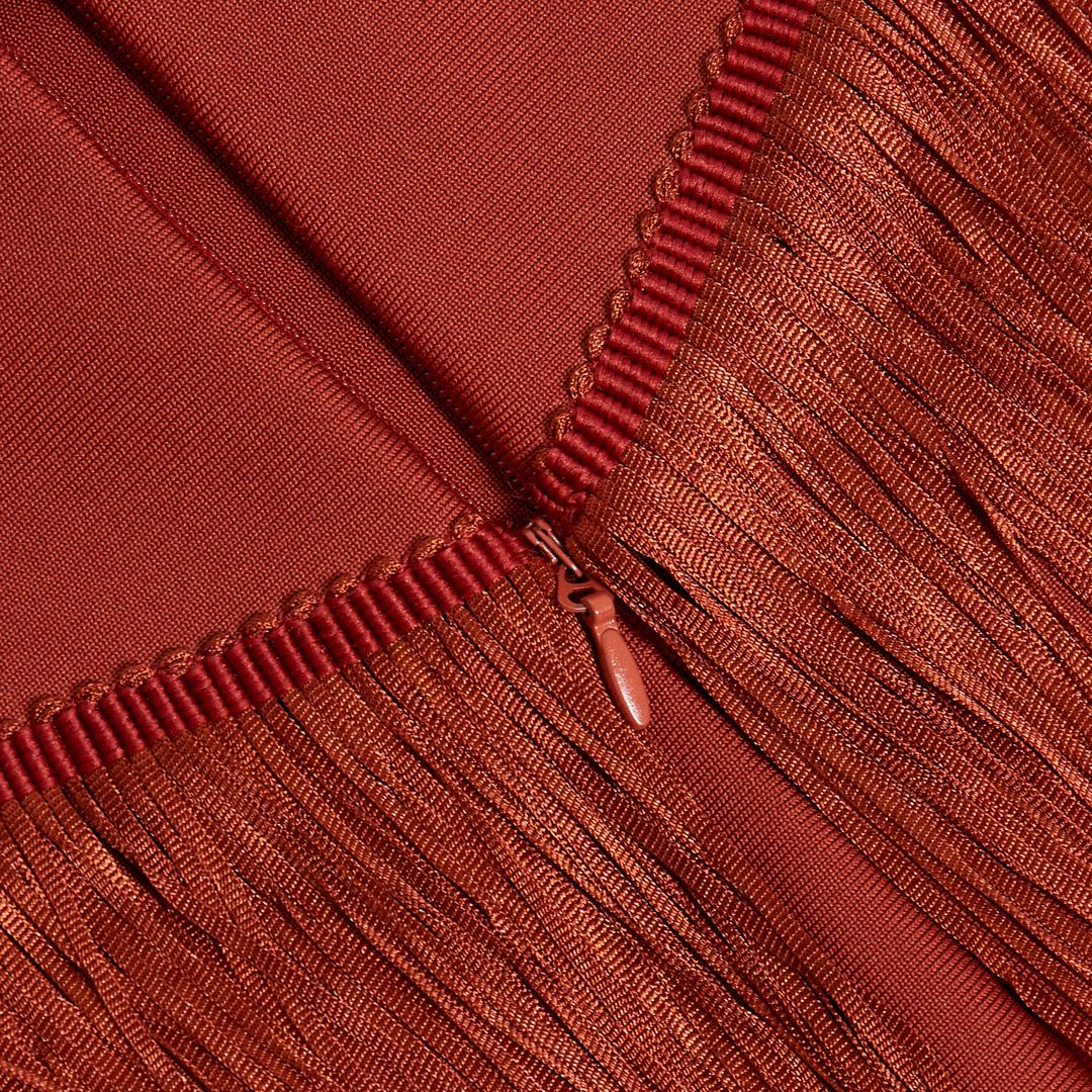 Fringe halter tassel party dress