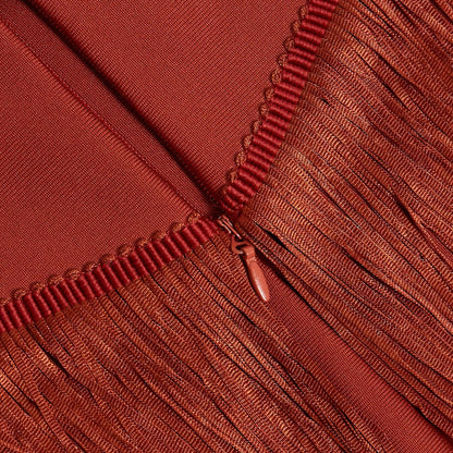 Fringe halter tassel party dress