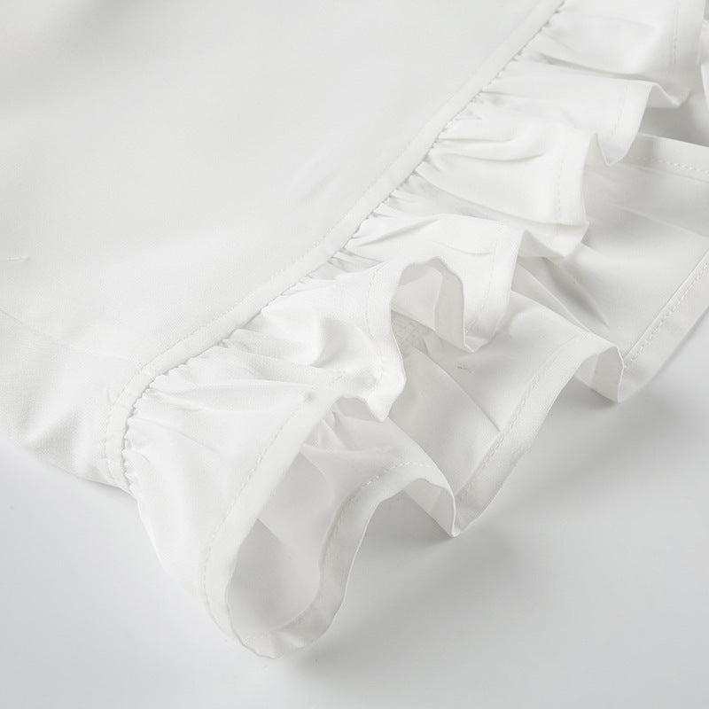 bow tie puff sleeve shirts for women