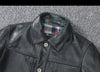 Black Leather Jacket Men Slim Fit Biker Oil Wax Vintage Style