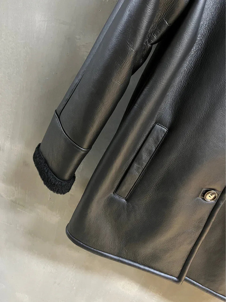 Women’s Mid-Length Genuine Shearling Leather Coat