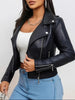 Women Faux Leather Biker Moto Jacket