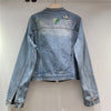 Women’s Embroidered Floral Sequin Denim Jacket Short Fit