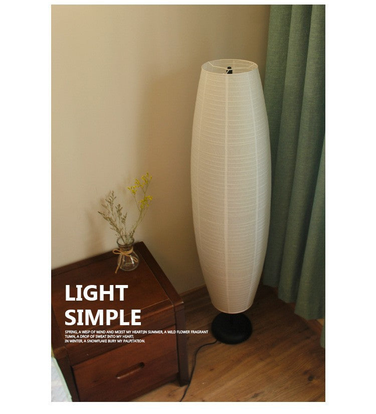 Nordic rice paper column floor lamp 2 light