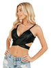 Black pu leather wrap crop top