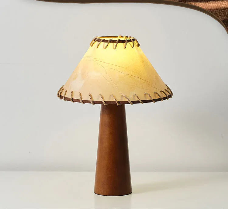 Wabi sabi wooden linen table lamp 40cm