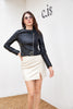 Women’s Faux Leather Motorcycle Jacket with Belt