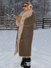 Women Reversible Faux Fur Long Coat Shearling Effect Winter Coat