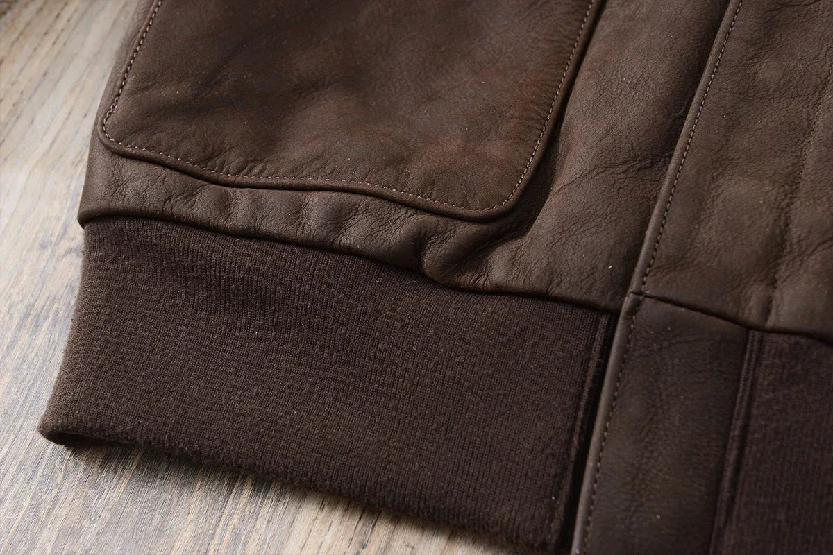 Men Brown A2 Cowhide Flight Leather Jacket