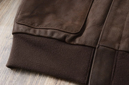 Men Brown A2 Cowhide Flight Leather Jacket
